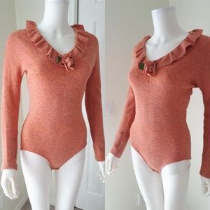 Vintage 1960s 1970s Knitted Bodysuit